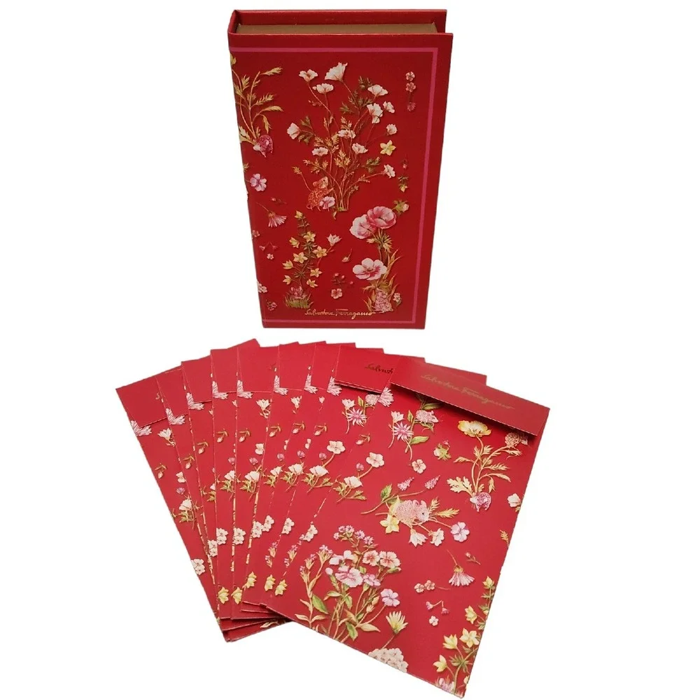 Salvatore Ferragamo  Red‎ Envelope Set of 10